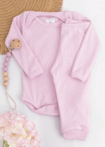 Conjunto Body Bebê Pagão Canelado Longo - Algodão Doce