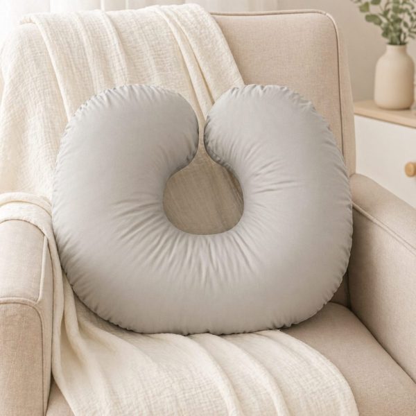 Almofada de Amamentação em Algodão 4 em 1 - Cinza