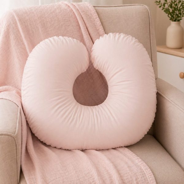 Almofada de Amamentação em Algodão 4 em 1 - Rosa Palido