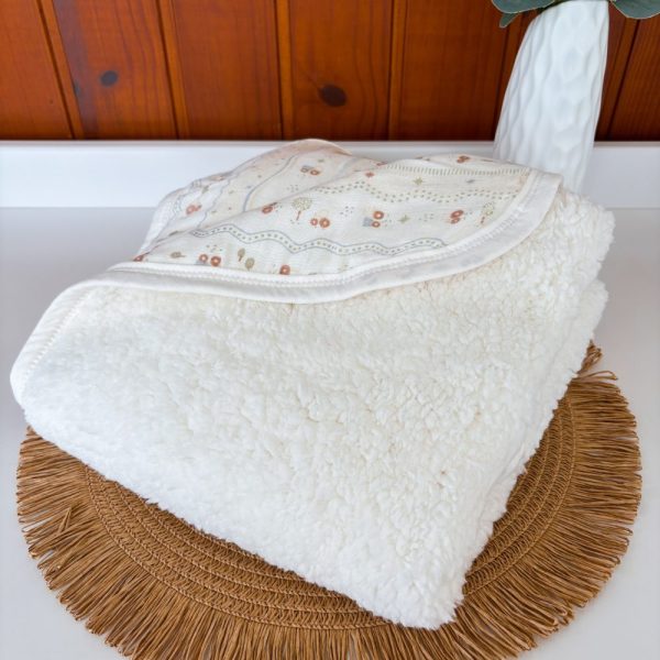 Cobertor Manta Bebê em Sherpa Com Soft 100% Algodão - Menino