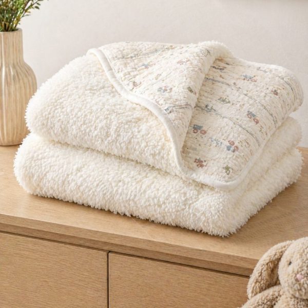 Cobertor Manta Bebê em Sherpa Com Soft 100% Algodão - Menino