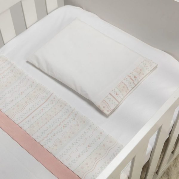 Jogo de Berço Americano em Algodão - Flores do Amanhecer