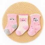Kit 3 Meias Para Bebê Recém Nascido - Animais Menina