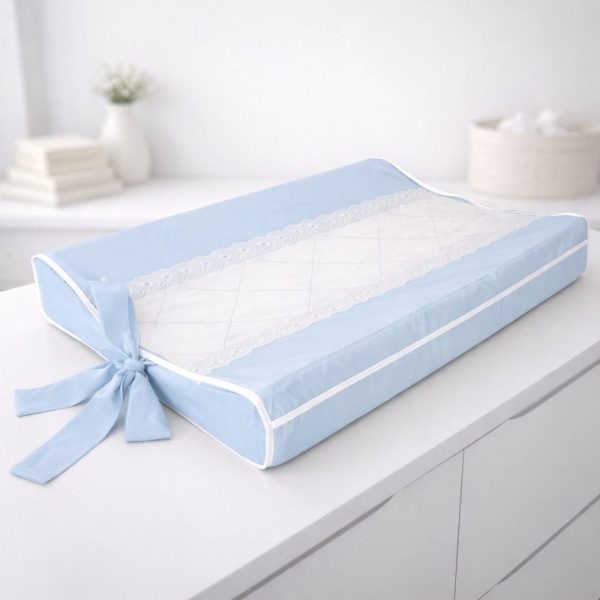 Trocador de Bebê Anatômico para Cômoda - Azul com Linho