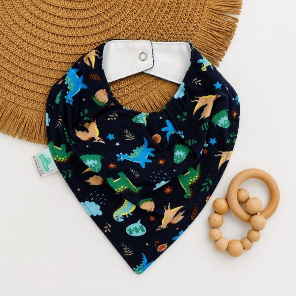 Bandana Impermeável para Bebê - Dinossauro Marinho