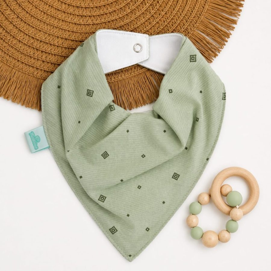 Bandana Impermeável para Bebê - Losangos Verde