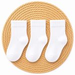 Kit 3 Meias Lisas Brancas Para Bebê