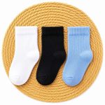 Kit 3 Meias Lisas Para Bebê Menino Azul