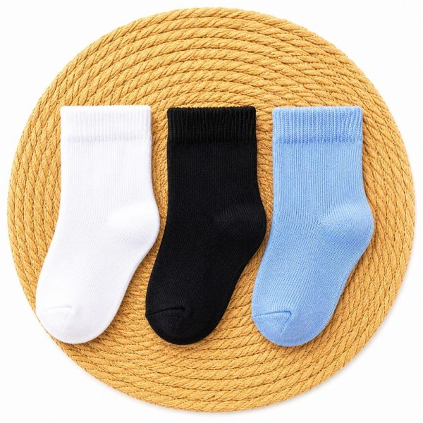 Kit 3 Meias Lisas Para Bebê Menino Azul