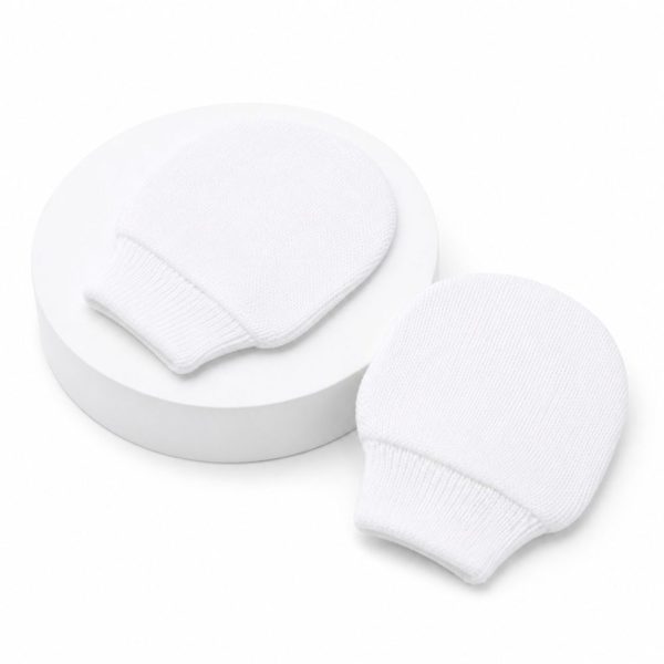 Luva Bebê em Tricô Recém-Nascido Branco