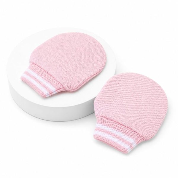 Luva Bebê em Tricô Recém-Nascido Rosa