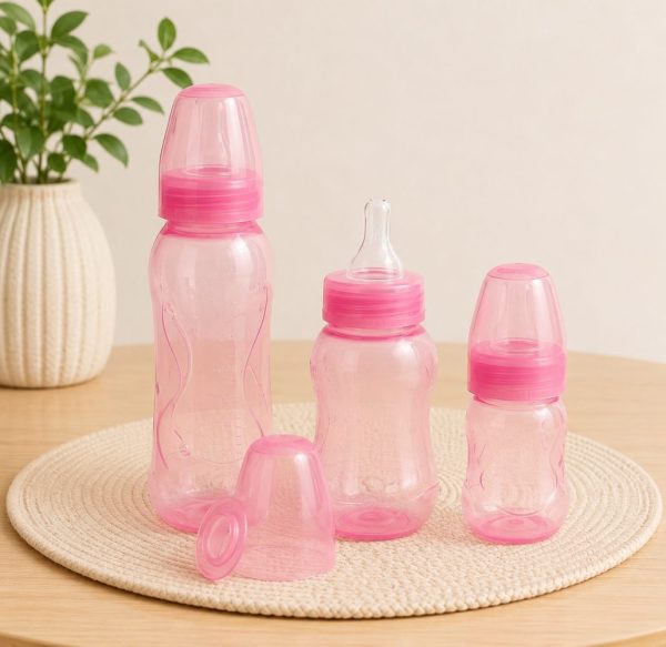 Kit Kuka Mamadeira Aquarela Rosa 6+ Meses 70Ml+160Ml+250Ml