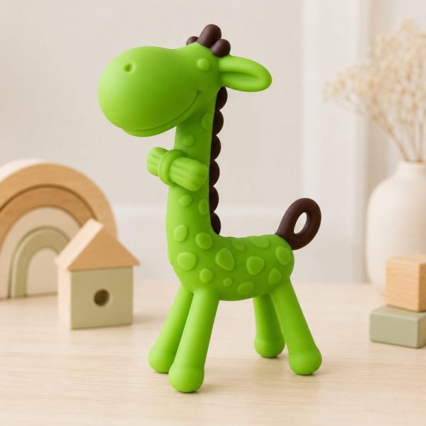Mordedor Bebê Girafa de Silicone - Verde
