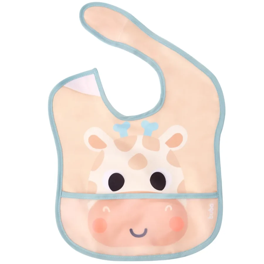 Babador Impermeável Com Bolso Pega Migalhas Buba - Girafa
