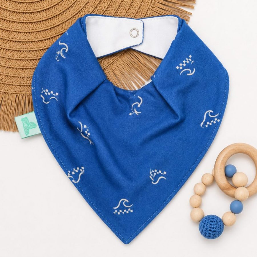 Bandana Impermeável para Bebê - Mar Azul