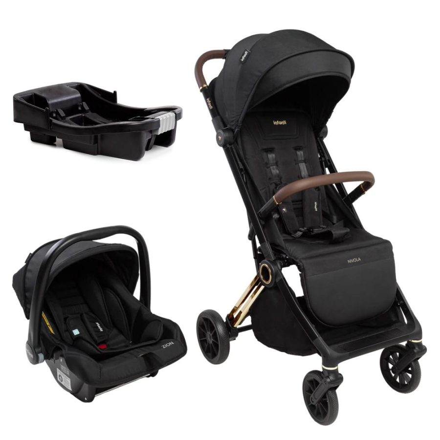 Carrinho Infanti System Nivola Duo Preto Solar Com Base