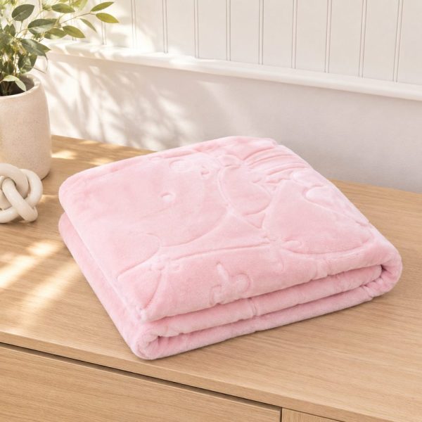 Cobertor Bonno Baby em Alto Relevo Hipoalergênico - Urso Rosa