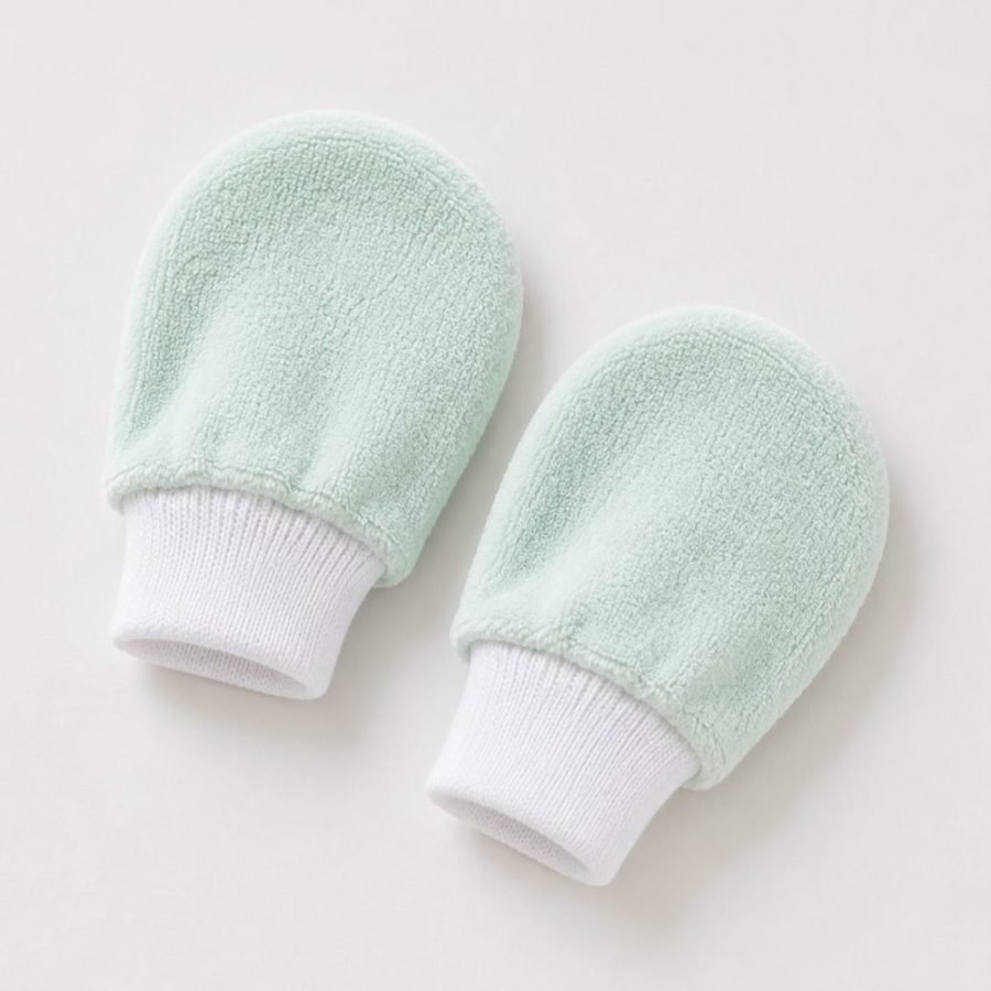 Luva Bebê em Plush Recém-Nascido Verde Claro