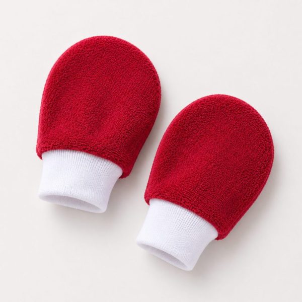 Luva Bebê em Plush Recém-Nascido Vermelho