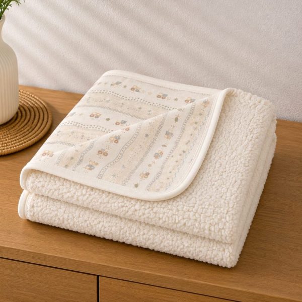 Cobertor Manta Bebê em Sherpa Com Soft 100% Algodão - Menino