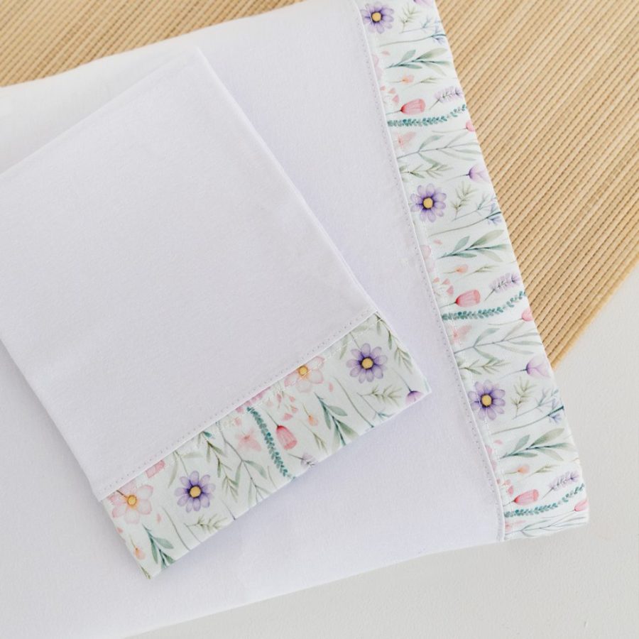 Kit Fronha Bebê em Malha 100% Algodão - Floral_