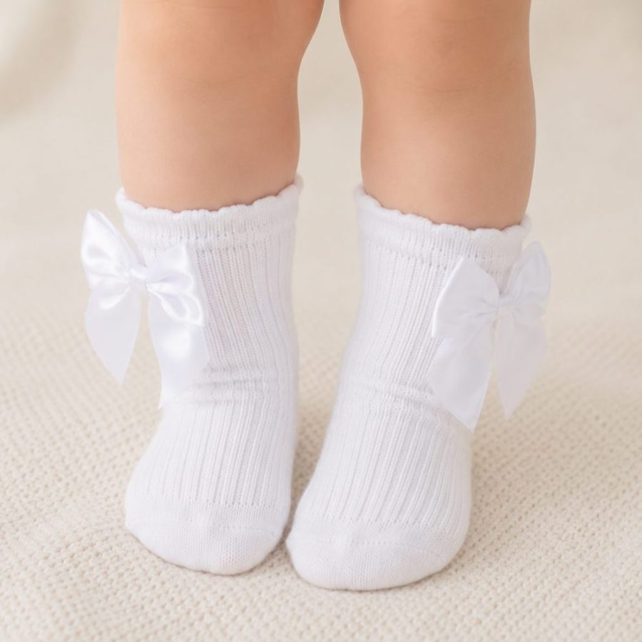 Meia Fun Socks Cano Alto com Laço Branco