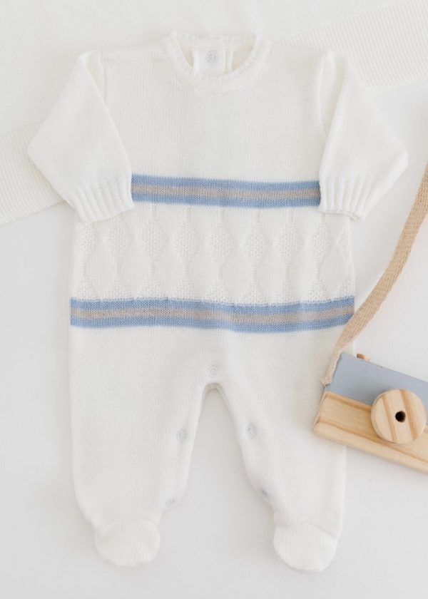 Saída Maternidade RN Off White com Macacão e Manta