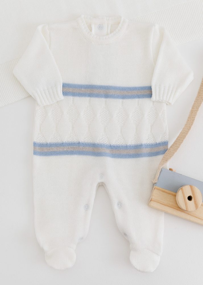Saída Maternidade RN Off White com Macacão e Manta