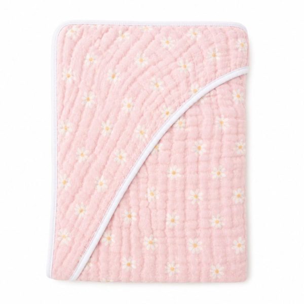 Toalha De Banho Papi Soft 3 Camadas Com Capuz 80cm X 80cm - Margaridas