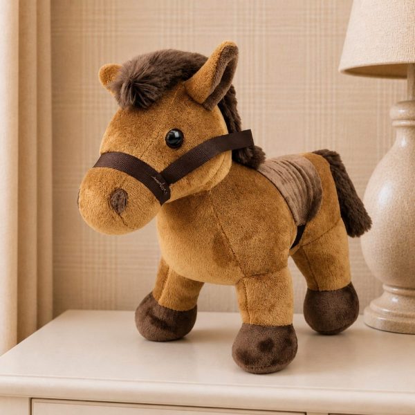Cavalinho Marrom de Pelúcia Infantil Decorativo
