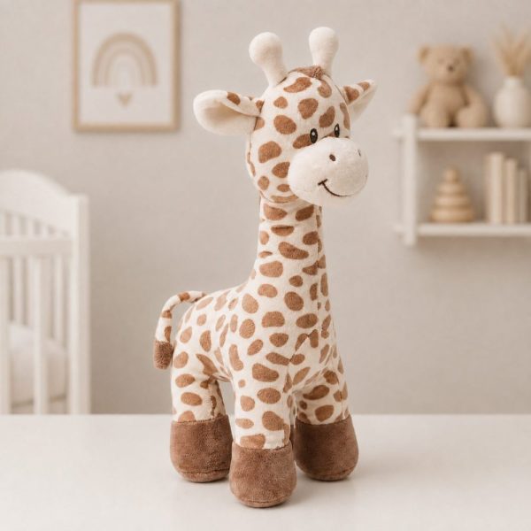Girafa de Pelúcia Buba Marrom Decorativa