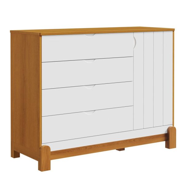 Cômoda Sapateira Lotus Reller - Branco com Savana