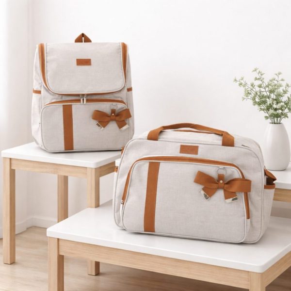 Kit Maternidade Venezza Caramelo Com Bolsa e Mochila