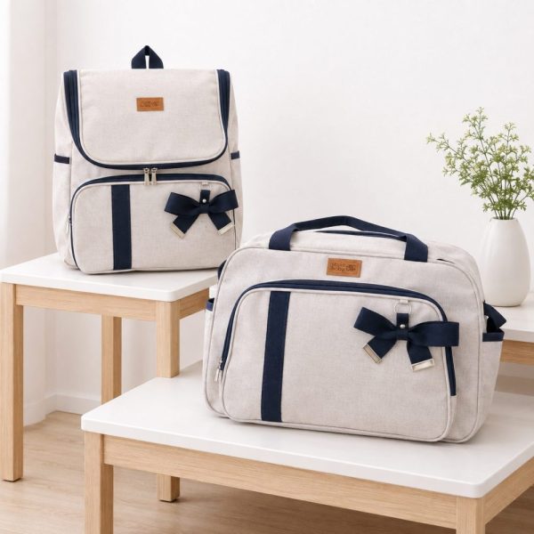 Kit Com Bolsa e Mochila Maternidade Venezza Marinho