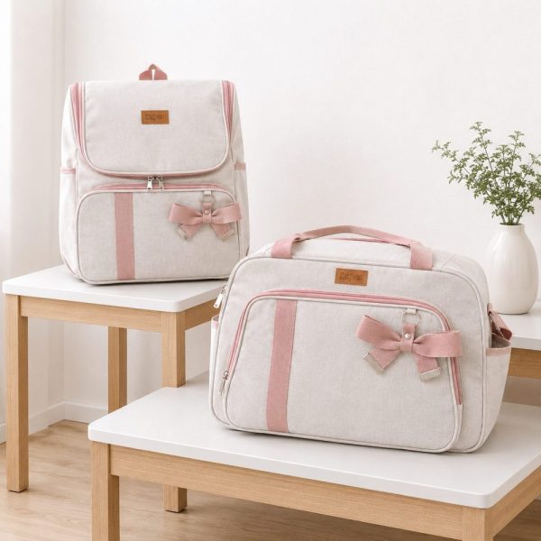 Kit Maternidade Venezza Rosê Com Bolsa e Mochila
