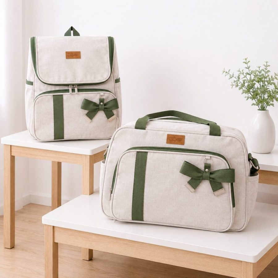 Kit Maternidade Venezza Verde Com Bolsa e Mochila