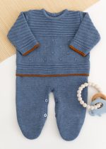 Macacão Bebê em Tricot Dallas Azul Jeans