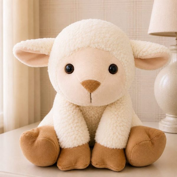 Ovelhinha Bege de Pelúcia Infantil Decorativa