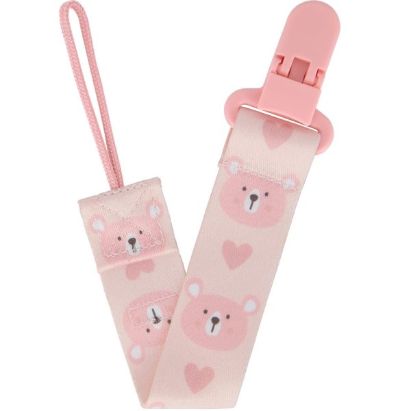 Prendedor De Chupeta Buba Clip Com Trava - Ursinha Rosa