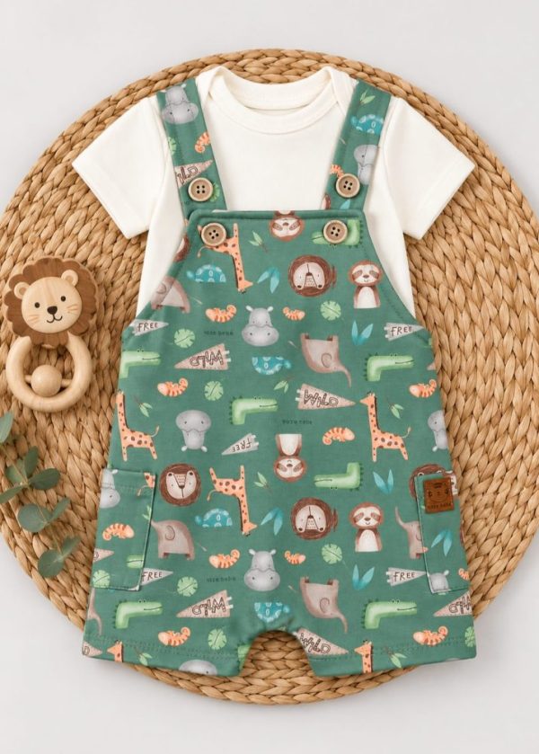 Conjunto Iaze Blusa com Jardineira Safari