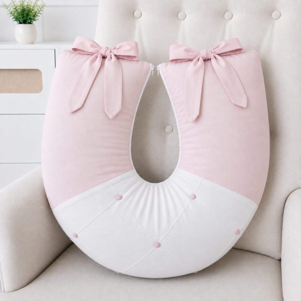 Almofada de Amamentação Paris Branco Com Rosa
