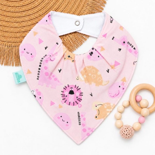 Bandana Impermeável Para Bebê - Safari Rosa