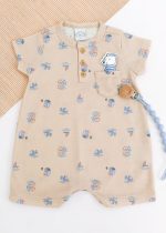 Macacão Sailor Curto Iaze Estampado Bege