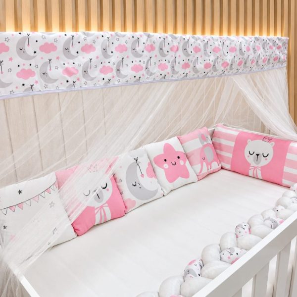 Kit Berço Trança 10 Peças - Gatinha Rosa