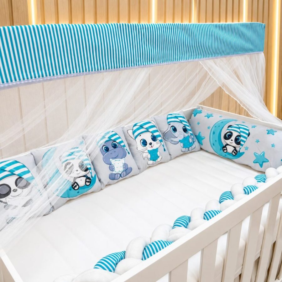 Kit Berço Trança 10 Peças - Pandinha Azul