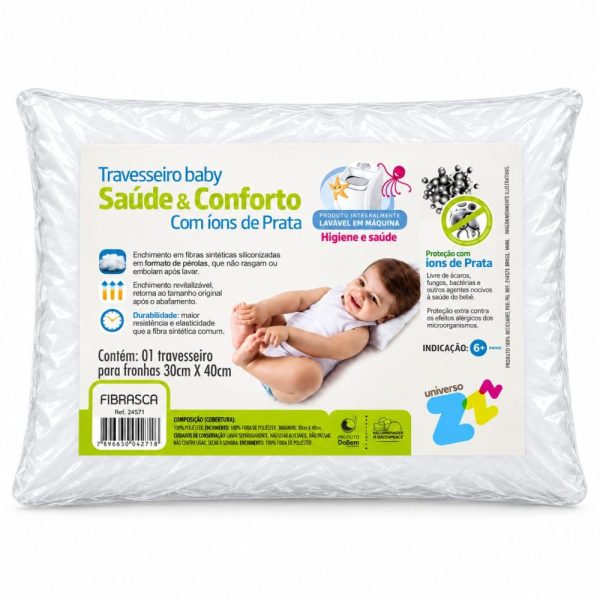 Travesseiro Baby Saúde e Conforto com Íons de Prata +6m - Fibrasca