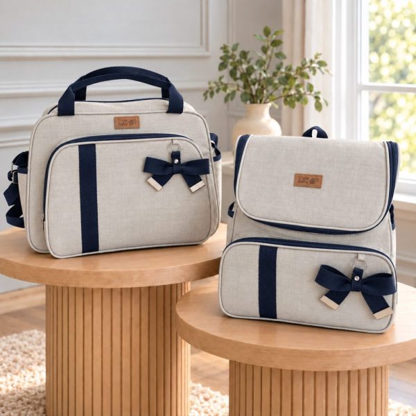 Kit Com Bolsa e Mochila Maternidade Venezza Marinho