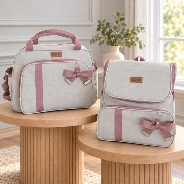 Kit Com Bolsa e Mochila Maternidade Venezza Rose