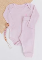Conjunto Timeless Kiko com Body Longo e Calça em Suedine - Rosa