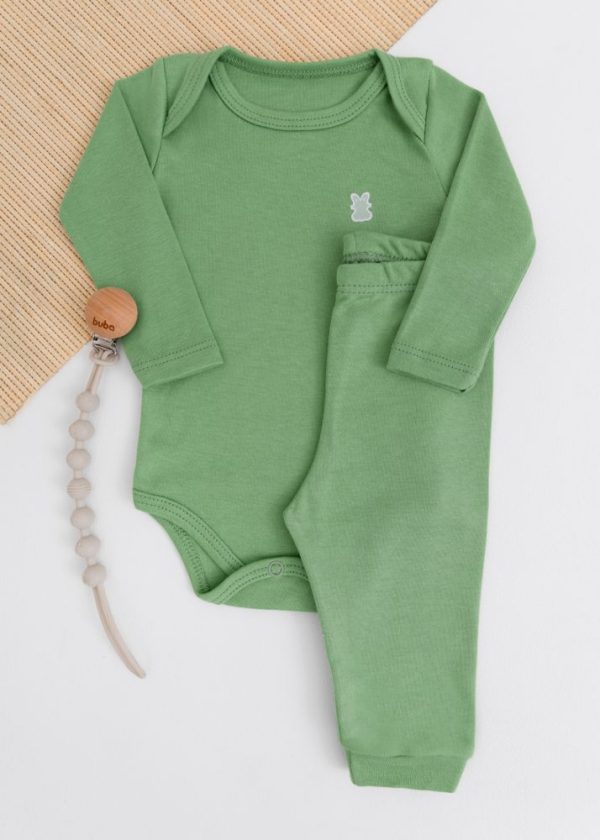 Conjunto Timeless Kiko com Body Longo e Calça em Suedine - Verde